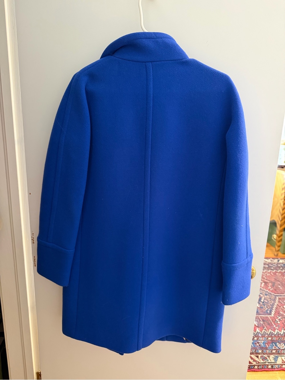 J. Crew Women’s Royal Blue Stadium Cloth Coat - Picture 4 of 5